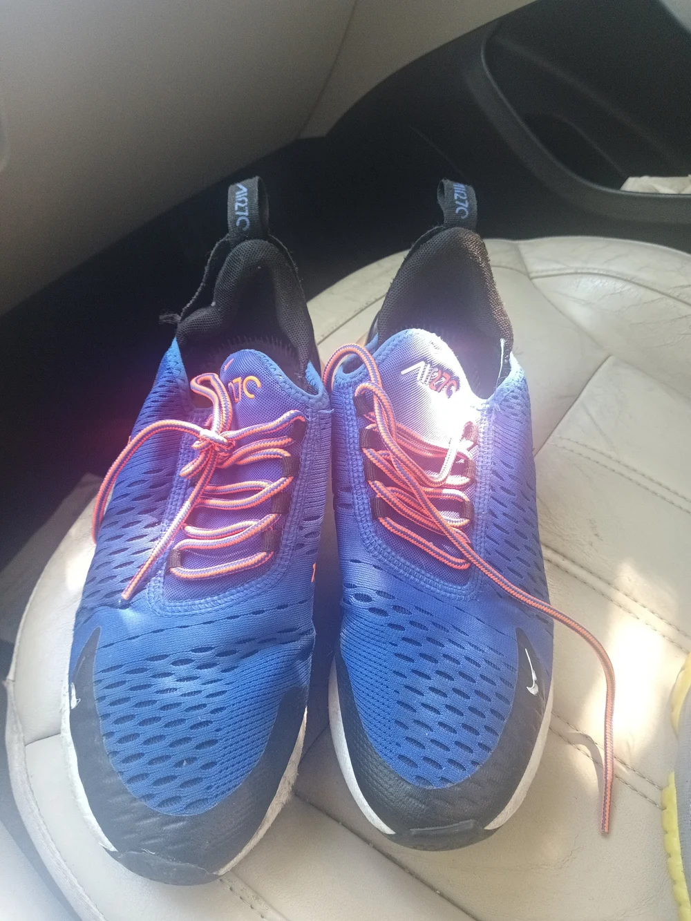 Nike Blue Running Sneakers with Coral Laces - Picture 2 of 5